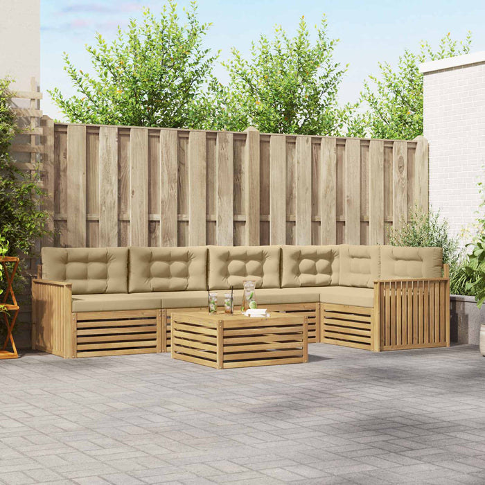 Set de canapele de exterior 6 pcs Alb și Bej 79 x 79 x 37 cm - WALTI WALTI