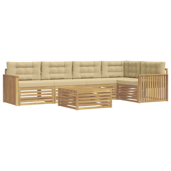 Set de canapele de exterior 6 pcs Alb și Bej 79 x 79 x 37 cm - WALTI WALTI