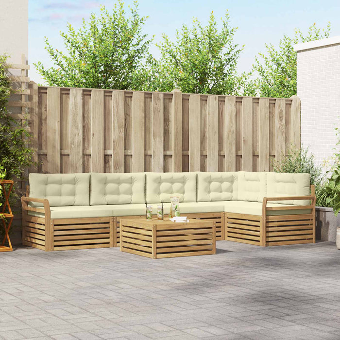 Set de canapele de exterior 6 pcs Alb și crem 79 x 79 x 37 cm - WALTI WALTI