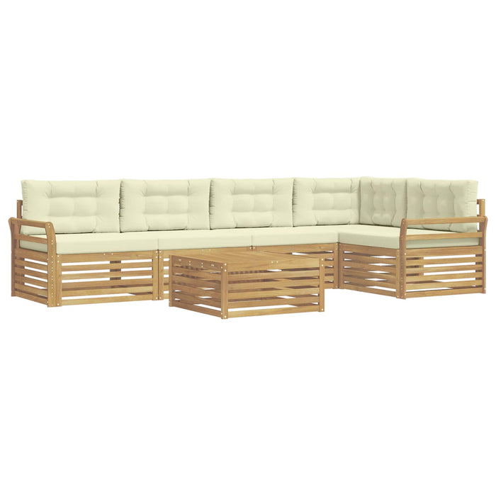 Set de canapele de exterior 6 pcs Alb și crem 79 x 79 x 37 cm - WALTI WALTI