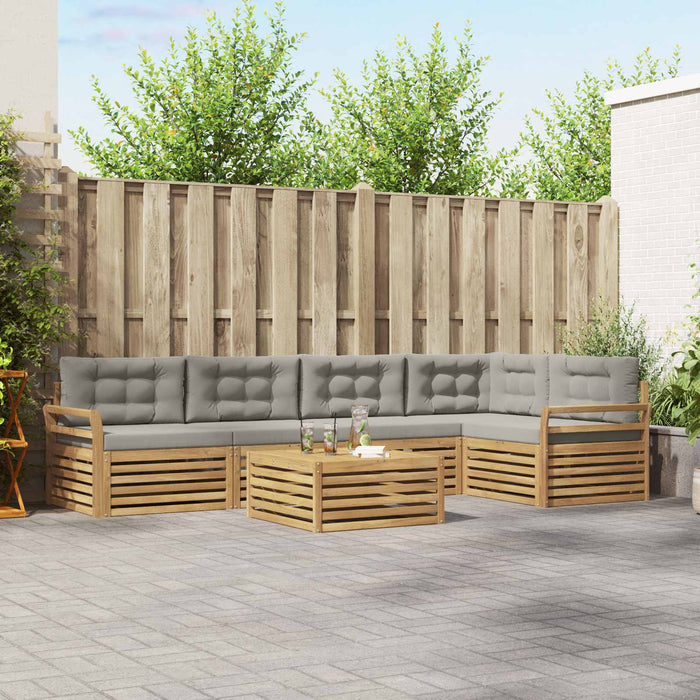 Set de canapele de exterior 6 pcs Alb și gri deschis - WALTI WALTI
