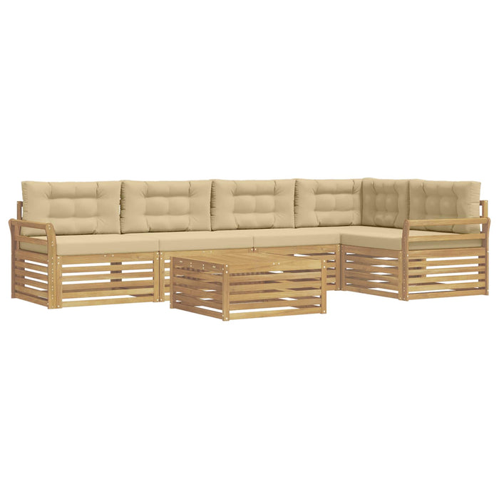 Set de canapele de exterior 6 pcs Alb și Bej 79 x 79 x 37 cm - WALTI WALTI