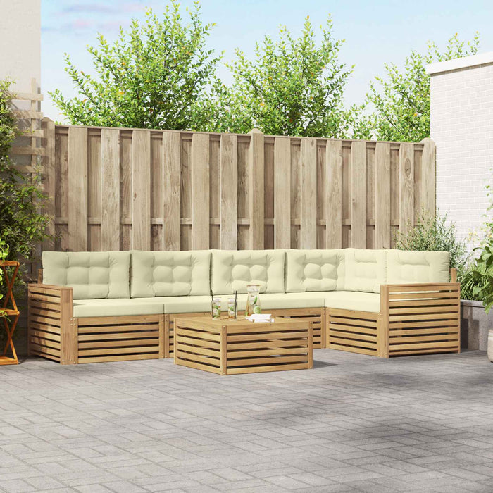 Set de canapele de exterior 6 pcs Alb și crem 79 x 79 x 37 cm - WALTI WALTI