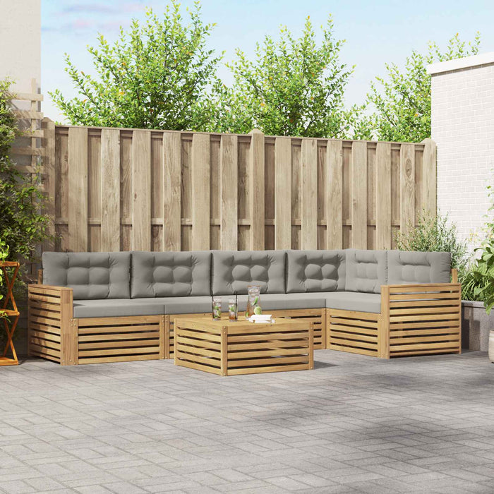 Set de canapele de exterior 6 pcs Alb și gri deschis - WALTI WALTI