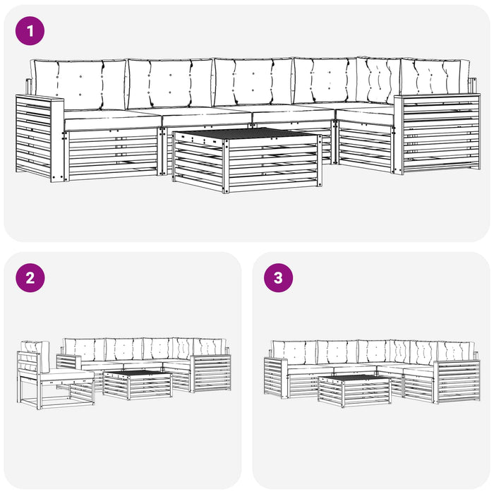 Set de canapele de exterior 6 pcs Alb și antracit - WALTI WALTI