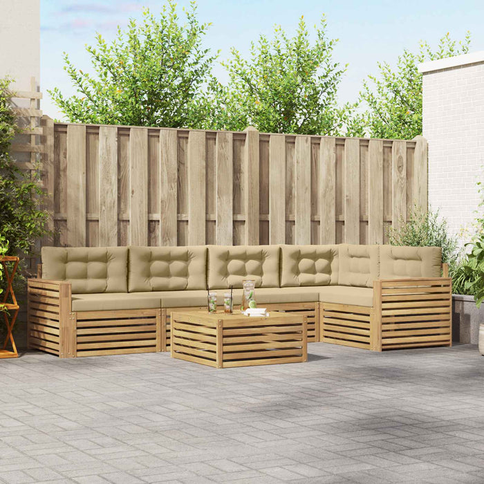 Set de canapele de exterior 6 pcs Alb și Bej 79 x 79 x 37 cm - WALTI WALTI
