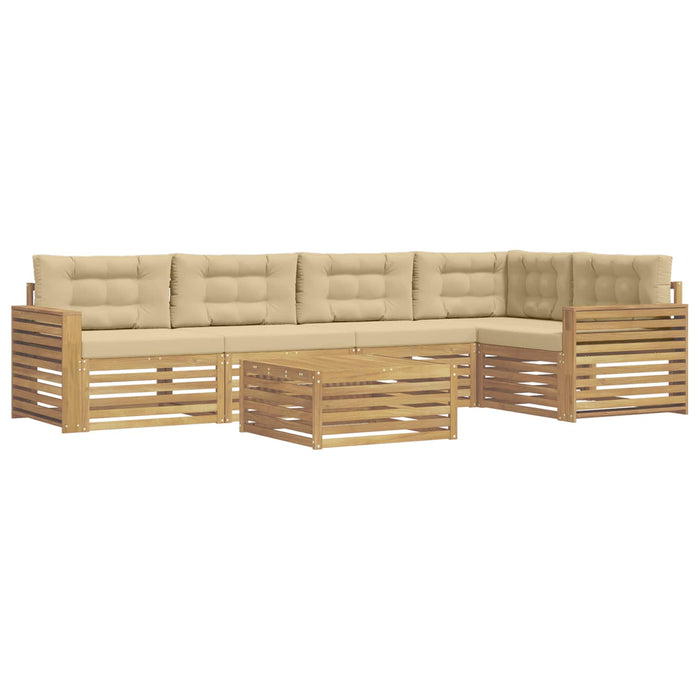 Set de canapele de exterior 6 pcs Alb și Bej 79 x 79 x 37 cm - WALTI WALTI