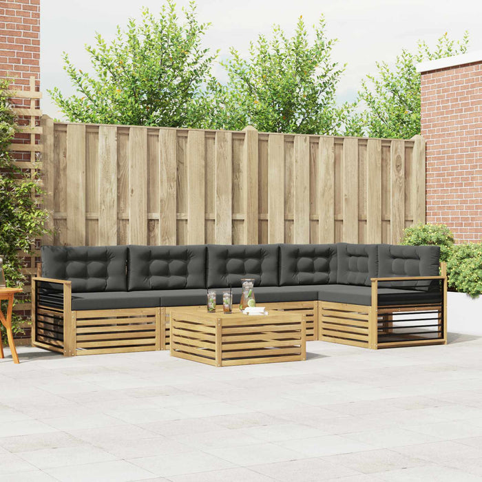 Set de canapele de exterior 6 pcs Alb și antracit Poliester WALTI