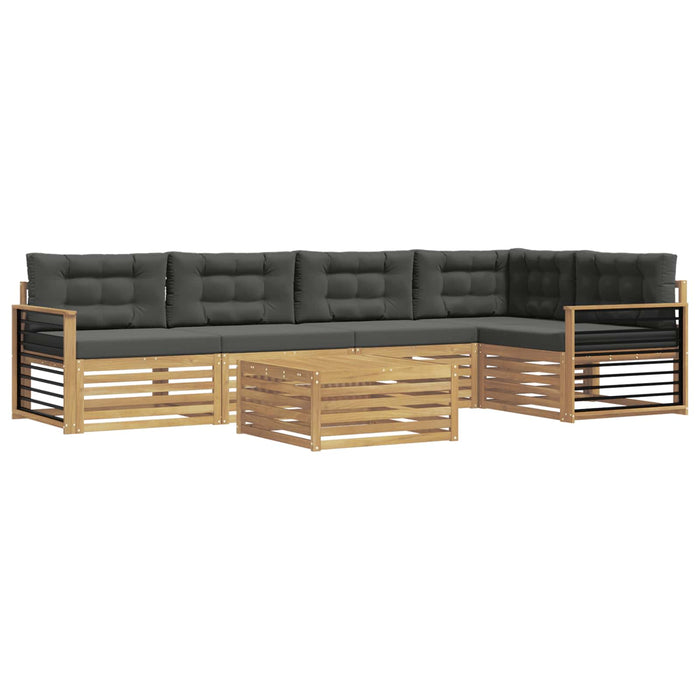 Set de canapele de exterior 6 pcs Alb și antracit Poliester WALTI