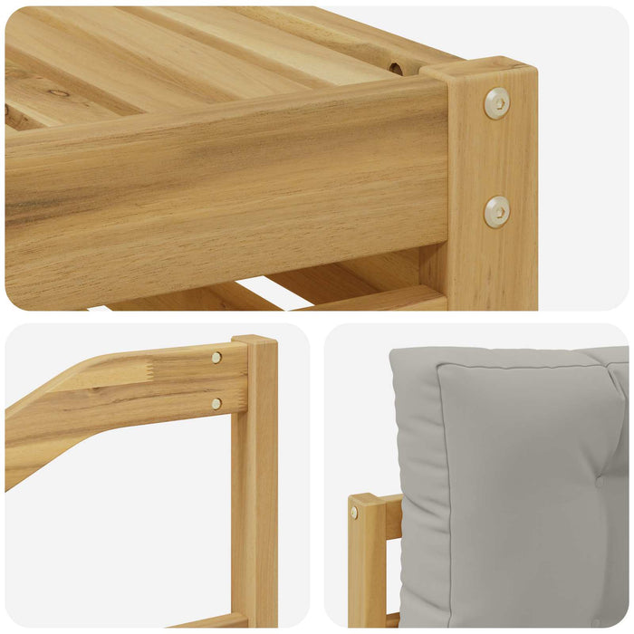 Set de canapele de exterior 6 pcs Alb și gri deschis Poliester WALTI