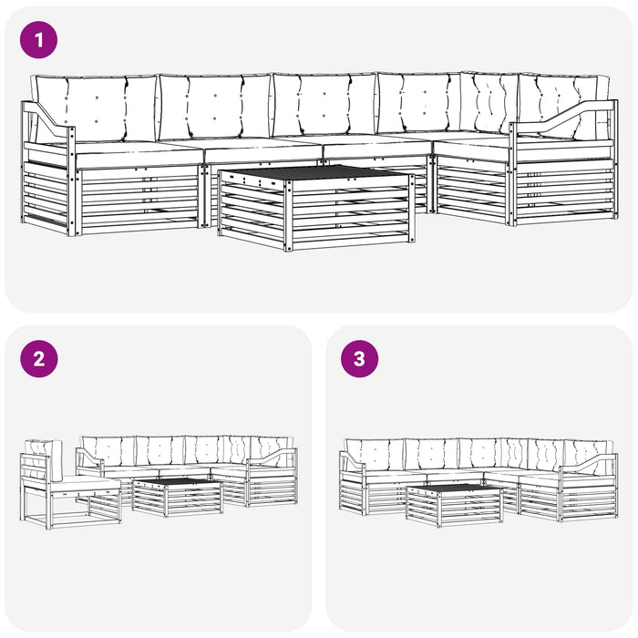 Set de canapele de exterior 6 pcs Alb și antracit Poliester WALTI