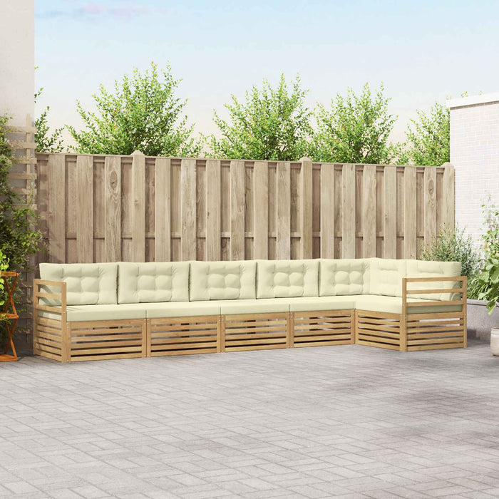 Set de canapele de exterior 6 pcs Alb și crem WALTI