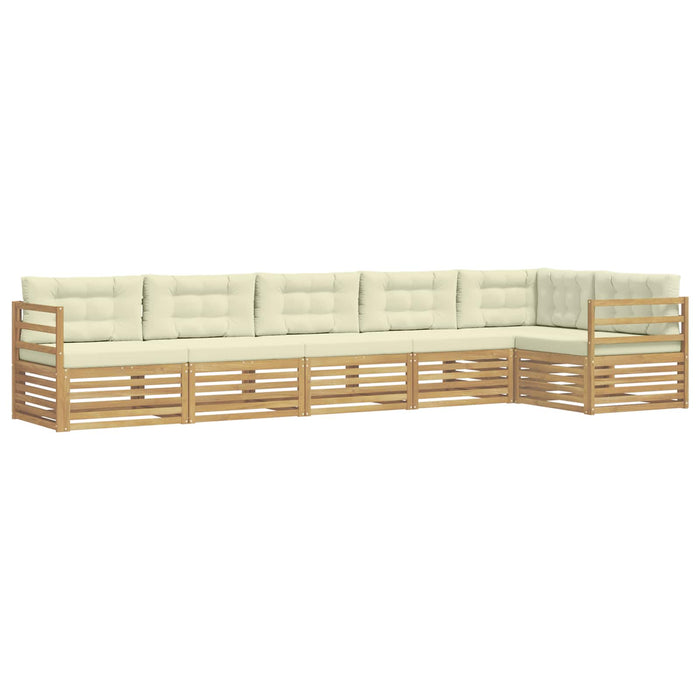 Set de canapele de exterior 6 pcs Alb și crem WALTI