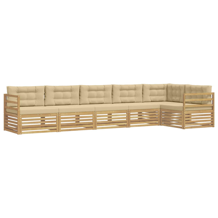 Set de canapele de exterior 6 pcs Alb și Bej WALTI