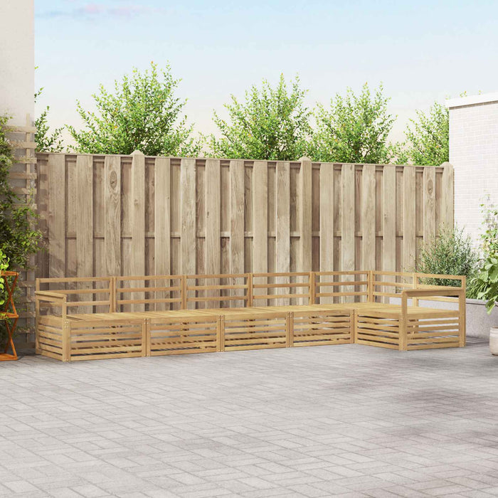 Set de canapele de exterior 6 buc. Alb Lemn Solid de Acacia WALTI