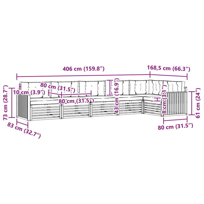 Set de canapele de exterior 6 pcs Alb și crem - WALTI WALTI