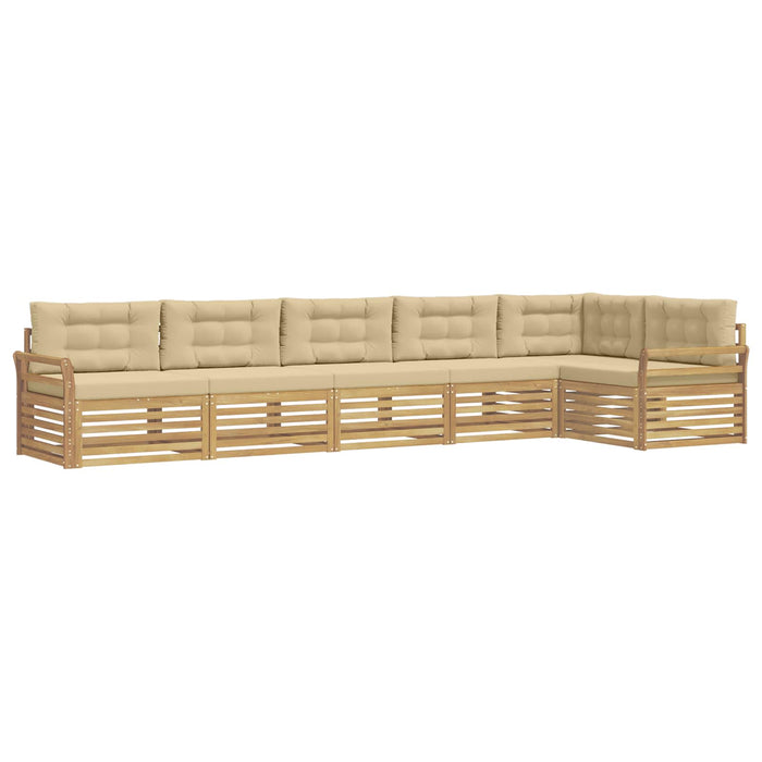 Set de canapele de exterior 6 pcs Alb și Bej - WALTI WALTI