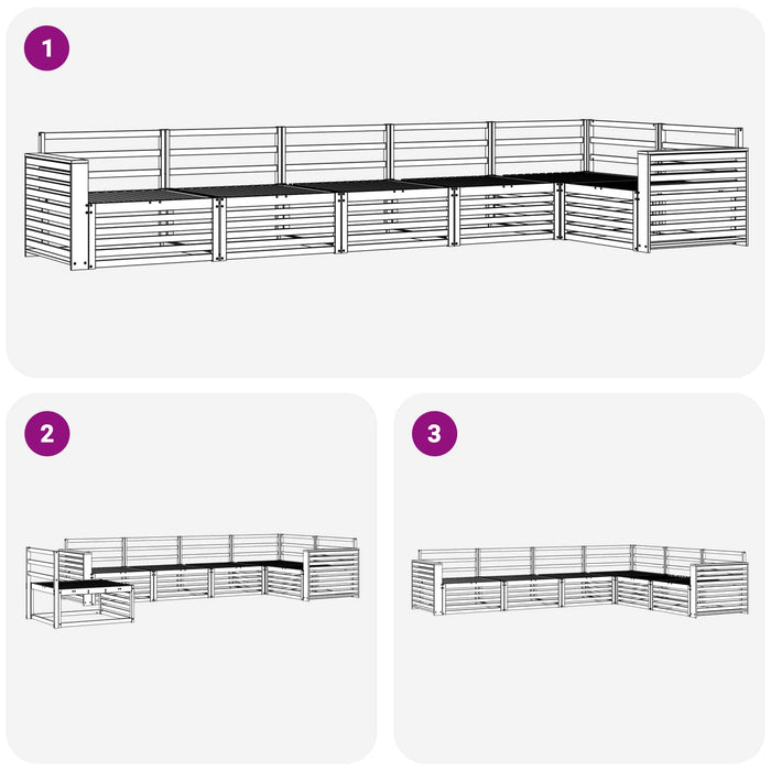 Set de canapele de exterior 6 pcs Alb 410 x 172,5 x 73 cm WALTI