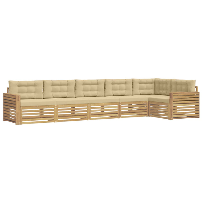 Set de canapele de exterior 6 pcs Alb și Bej - WALTI WALTI