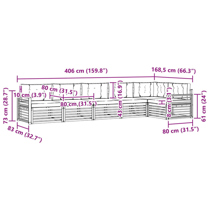 Set de canapele de exterior 6 pcs Alb și antracit Poliester WALTI