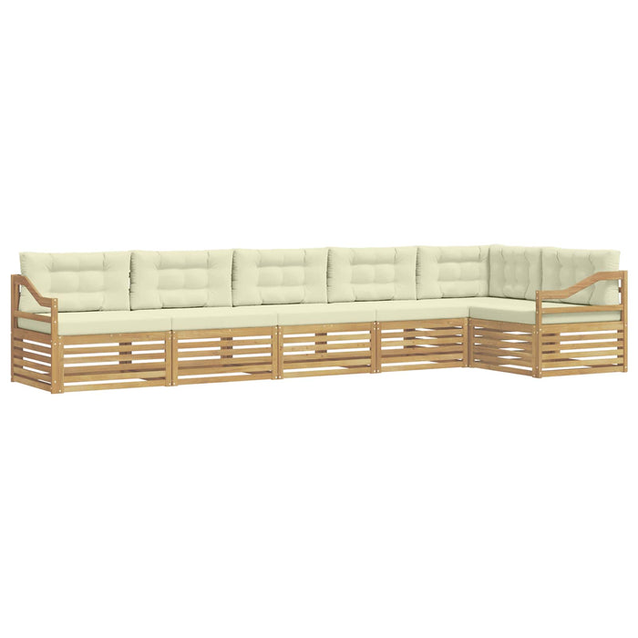 Set de canapele de exterior 6 pcs Alb și crem WALTI
