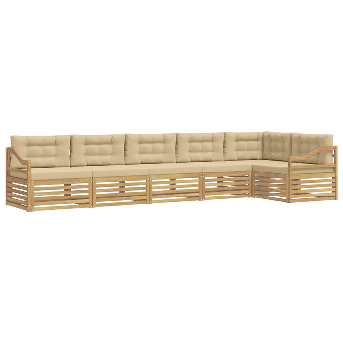 Set de canapele de exterior 6 pcs Alb și Bej WALTI