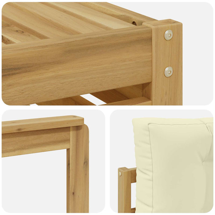 Set de canapele de exterior cu pernă 7 pcs Alb și crem WALTI