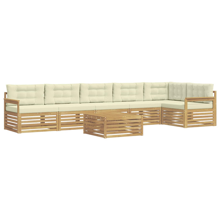 Set de canapele de exterior cu pernă 7 pcs Alb și crem WALTI