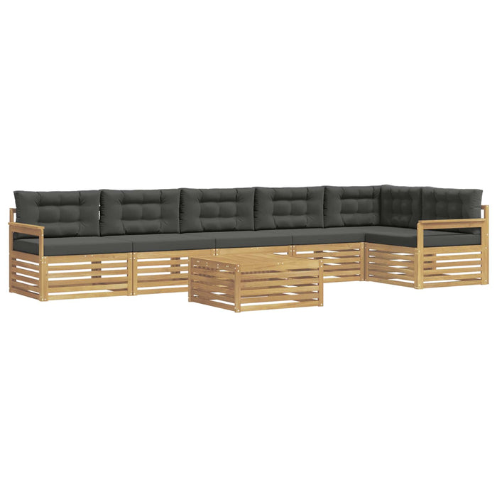 Set de canapele de exterior cu pernă 7 pcs Alb și antracit WALTI