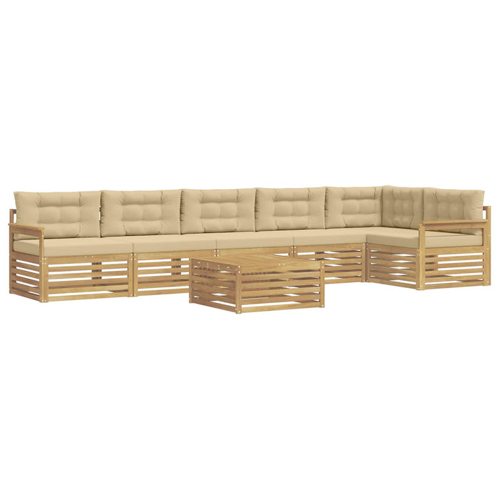 Set de canapele de exterior cu pernă 7 pcs Alb și Bej WALTI