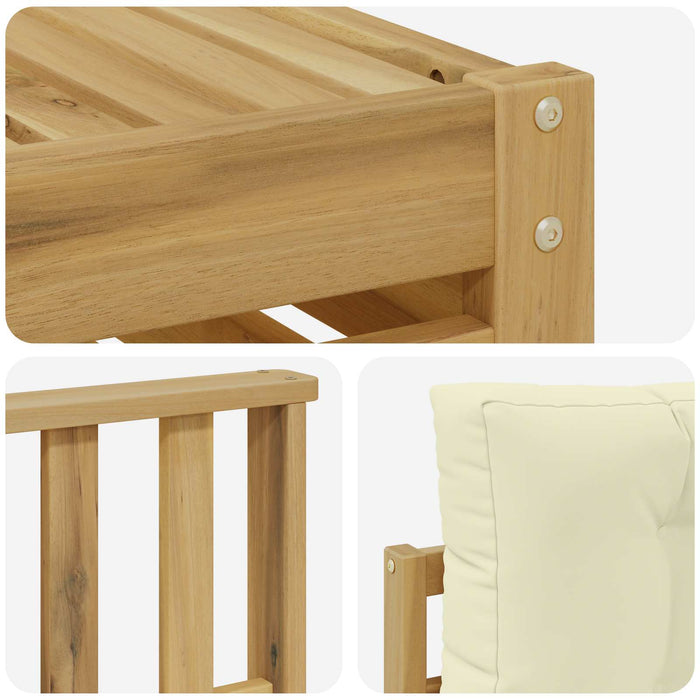 Set de canapele de exterior cu pernă 7 pcs Alb și crem WALTI