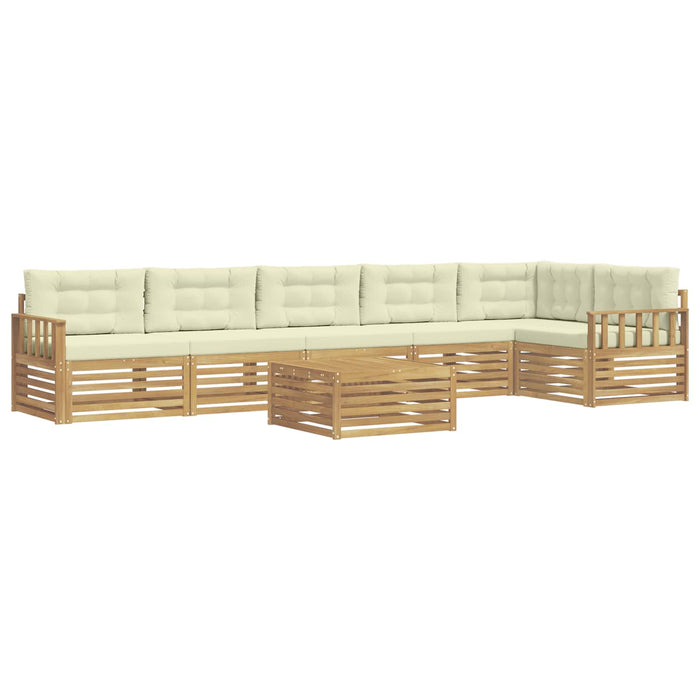 Set de canapele de exterior cu pernă 7 pcs Alb și crem WALTI