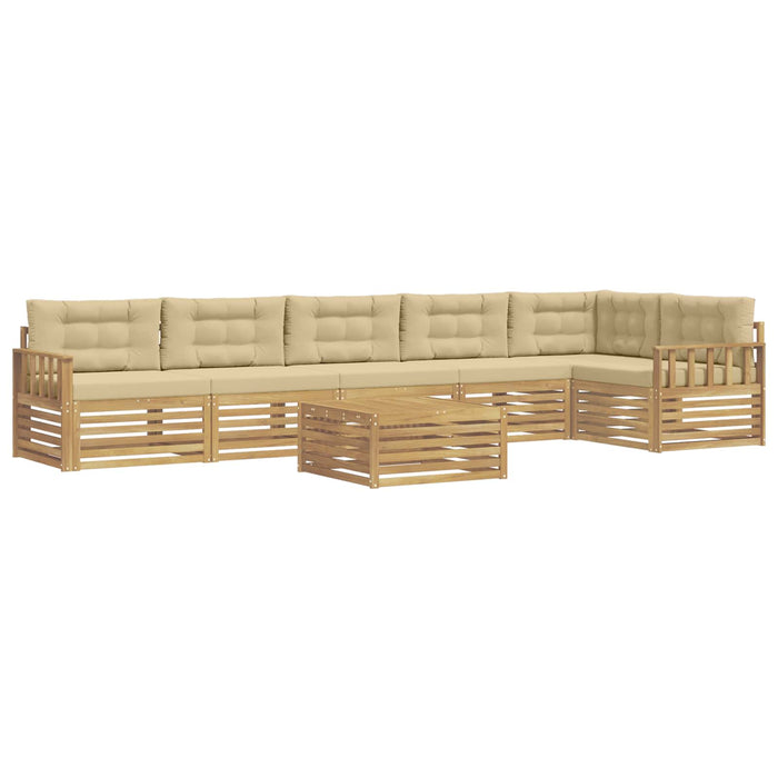 Set de canapele de exterior cu pernă 7 pcs Alb și Bej WALTI