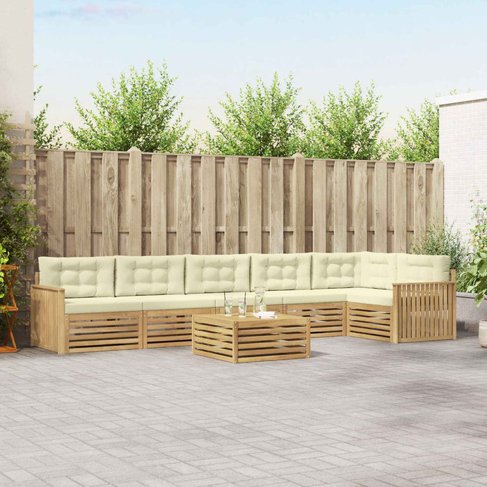 Set de canapele de exterior 7 pcs Alb și crem 79 x 79 x 37 cm - WALTI WALTI