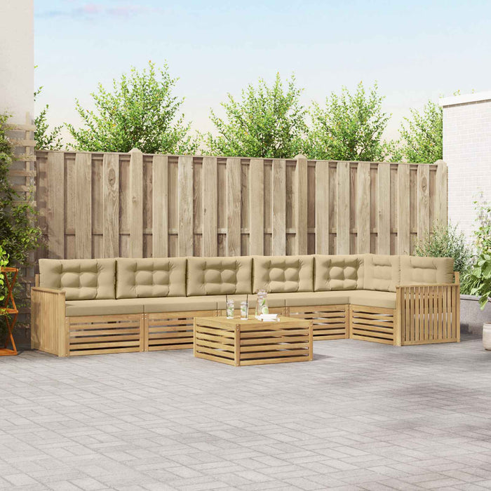 Set de canapele de exterior 7 pcs Alb și Bej 79 x 79 x 37 cm - WALTI WALTI
