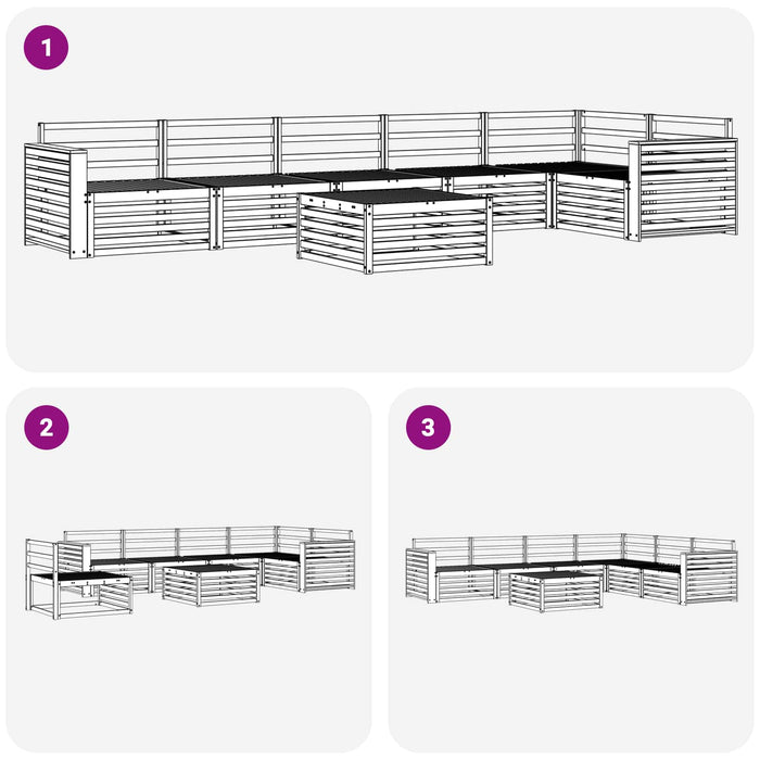 Set de canapele de exterior 7 pcs Alb 79 x 79 x 37 cm WALTI
