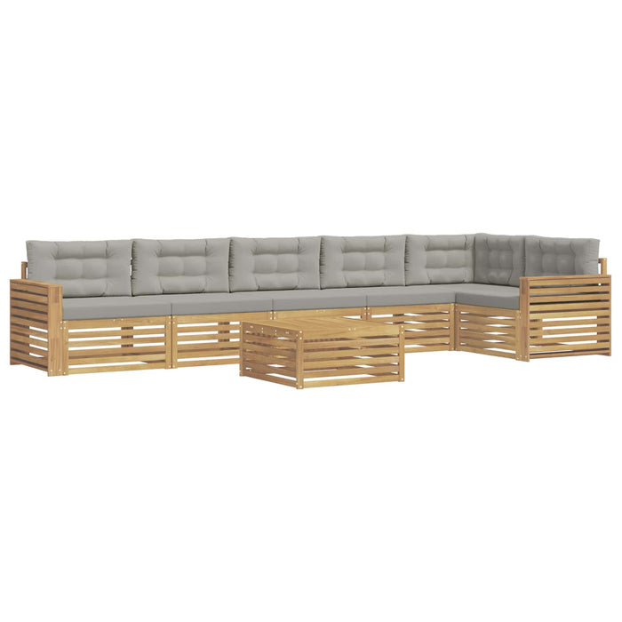 Set de canapele de exterior 7 pcs Alb și gri deschis WALTI
