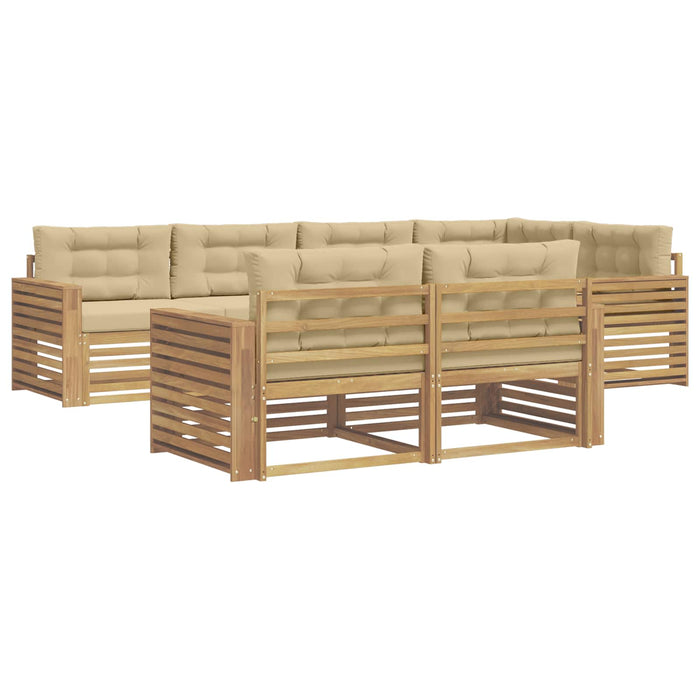 Set de canapele de exterior 7 pcs Alb și Bej - WALTI WALTI