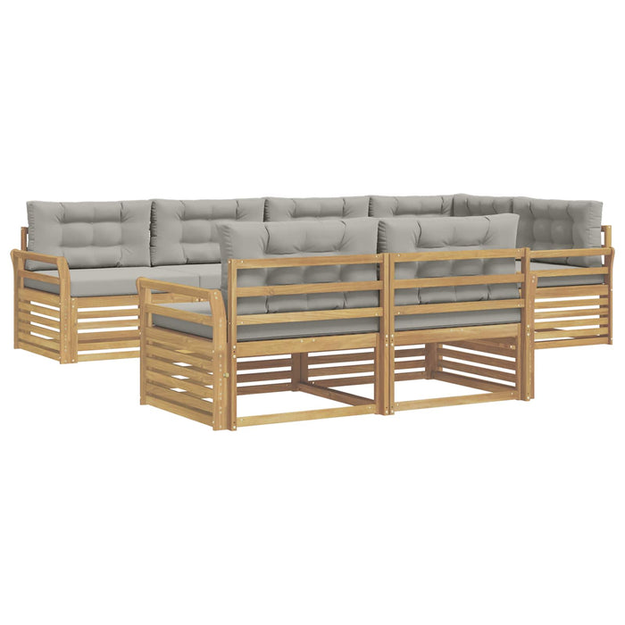 Set de canapele de exterior 7 pcs Alb și gri deschis WALTI