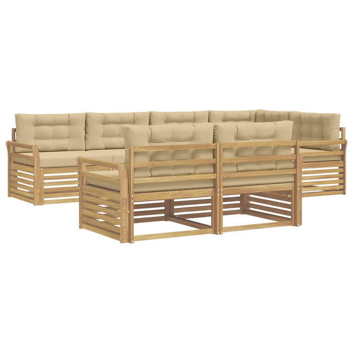 Set de canapele de exterior 7 pcs Alb și Bej - WALTI WALTI