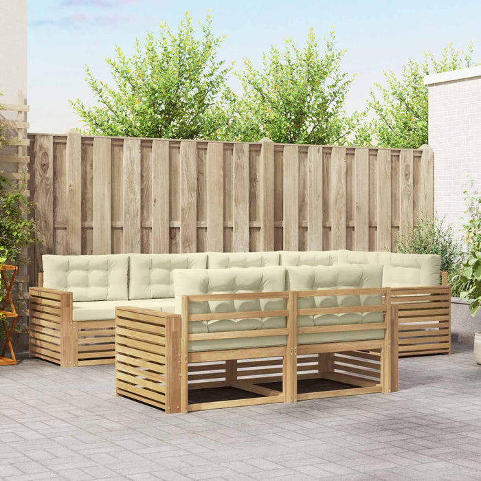 Set de canapele de exterior 7 pcs Alb și crem - WALTI WALTI