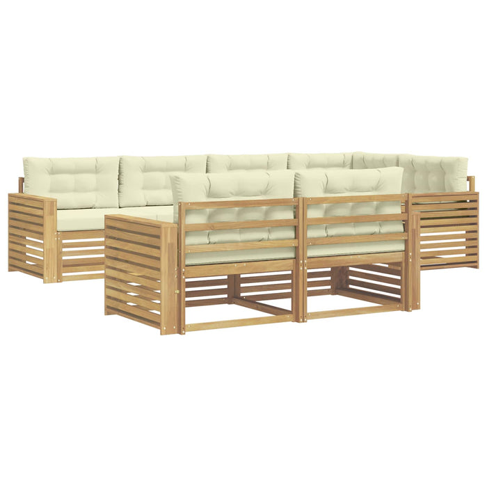 Set de canapele de exterior 7 pcs Alb și crem - WALTI WALTI