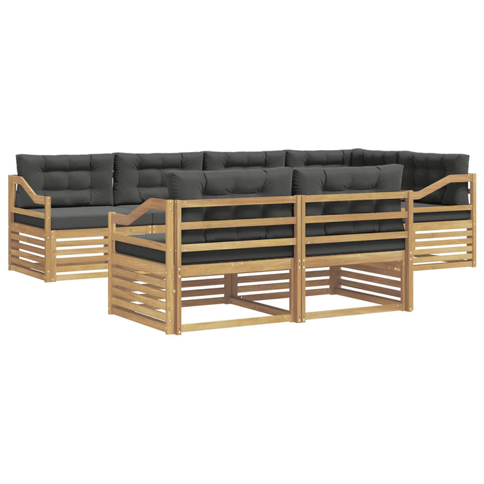 Set de canapele de exterior 7 pcs Alb și antracit Poliester WALTI