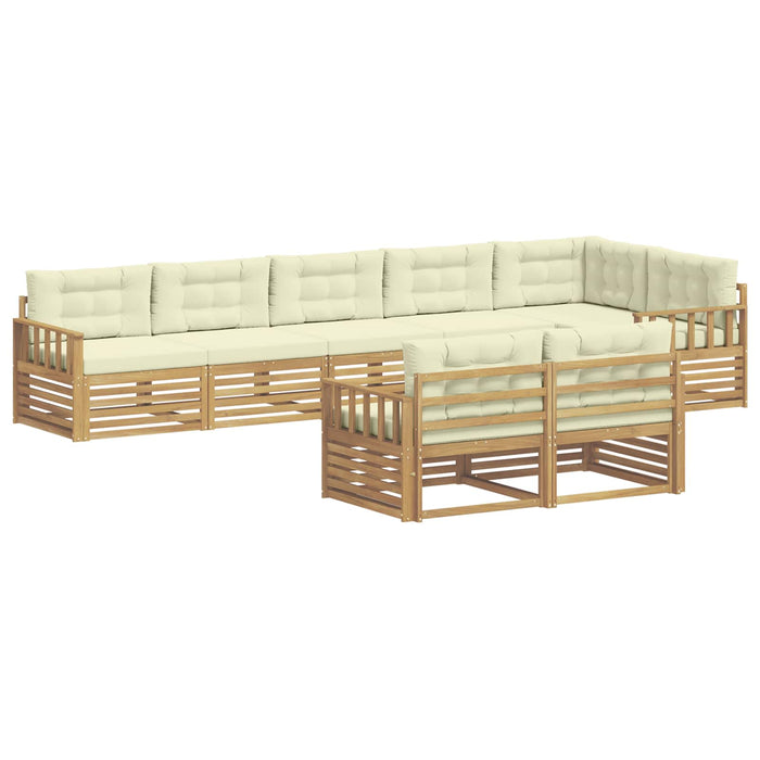 Set de canapele de exterior 8 pcs Alb și crem Poliester WALTI