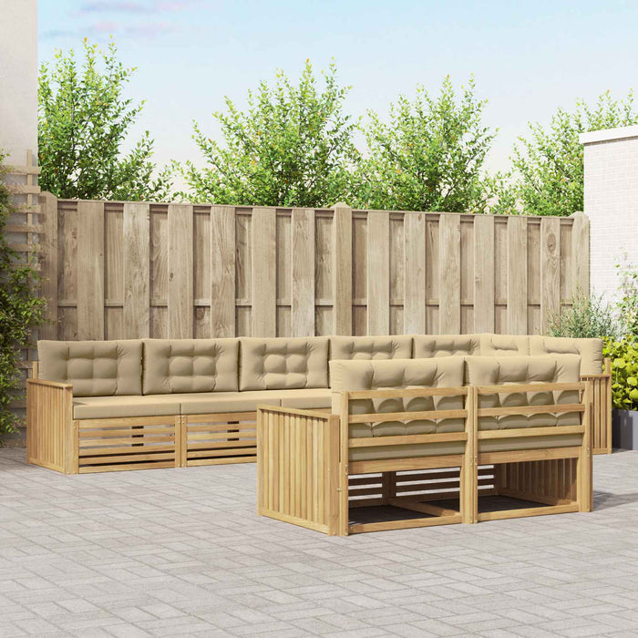 Set de canapele de exterior 8 pcs Alb și Bej WALTI