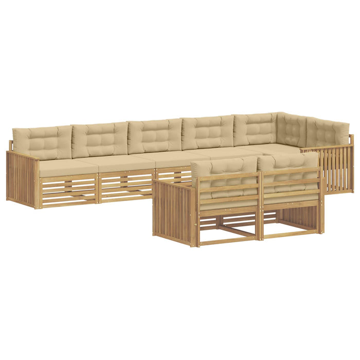 Set de canapele de exterior 8 pcs Alb și Bej WALTI