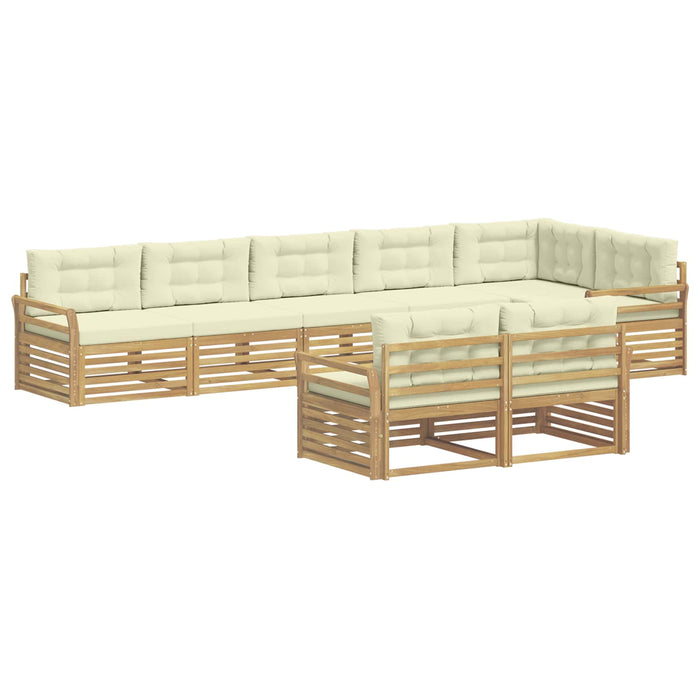 Set de canapele de exterior 8 pcs Alb și crem WALTI