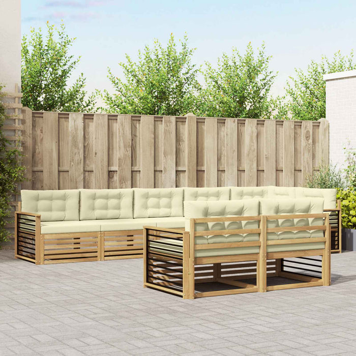 Set de canapele de exterior 8 pcs Alb și crem Poliester WALTI