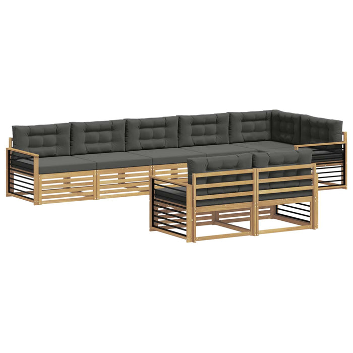 Set de canapele de exterior 8 pcs Alb și antracit Poliester WALTI