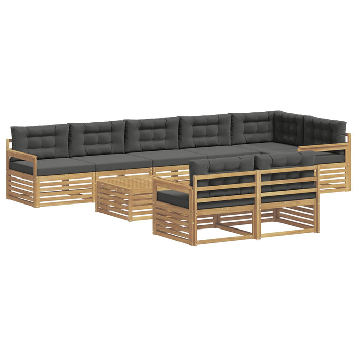 Set de canapele de exterior 9 pcs Alb și antracit Poliester WALTI
